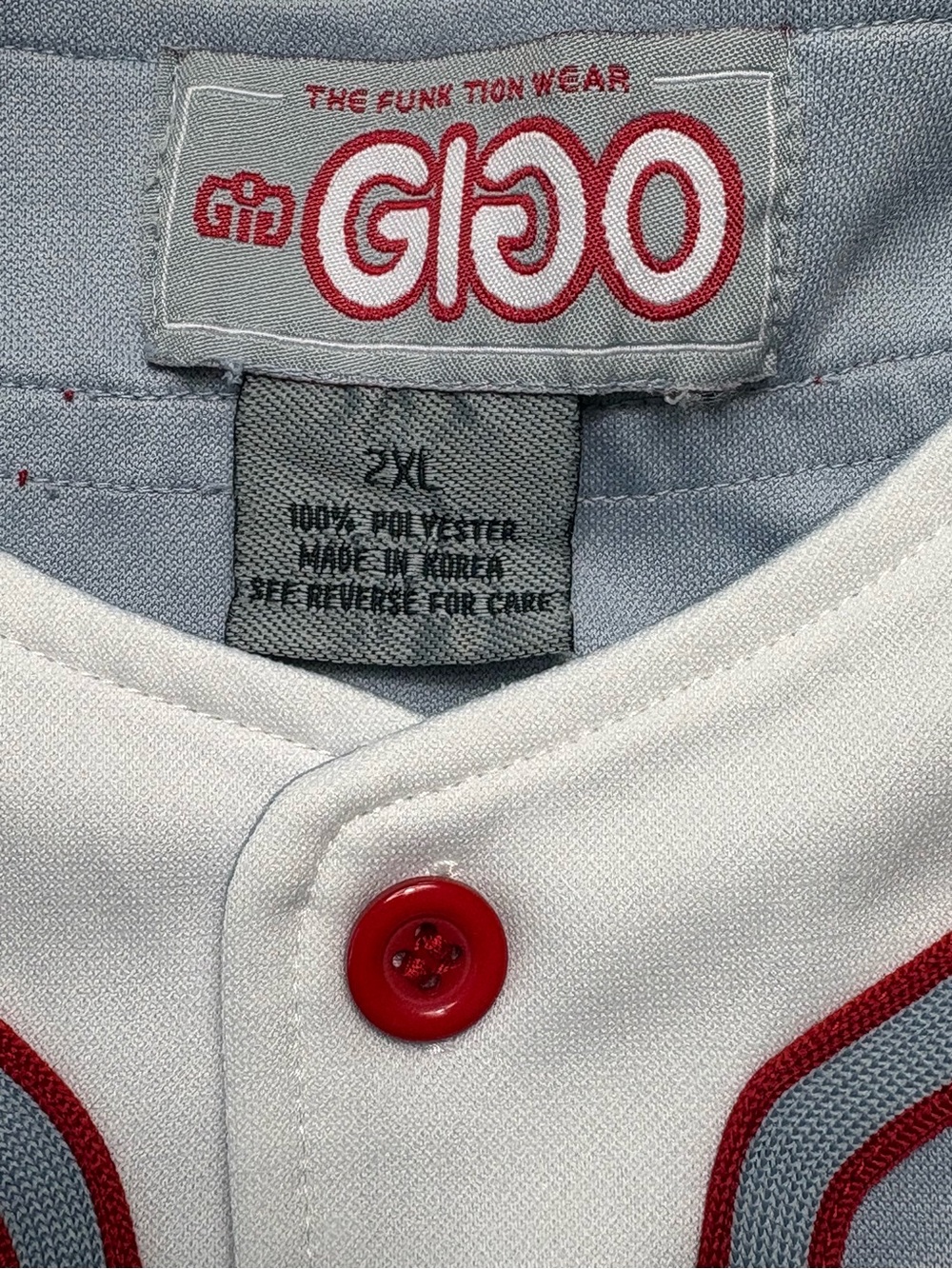 Vintage Y2K GIGO The Funktion Wear Dirty South Baseball Jersey Blue Red 2XL - Picture 9 of 12